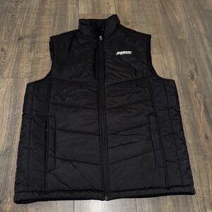 Port Authority® Men's Size Large Black Puffy Vest Full Zip Up Jacket With Logo